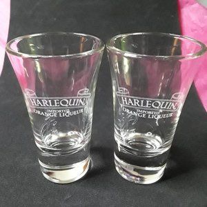 HARLEQUIN IMPORTED ORANGE LIQUEUR - LASER ETCHED 1 oz SHOT GLASSES - SET OF 2